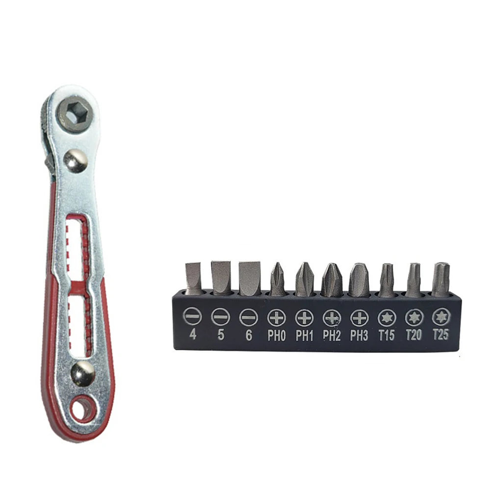 Mini Ratchet Screwdriver Set with 10 Bits