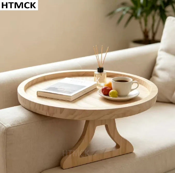 Round Clip-On Sofa Armrest Tray, 25 cm