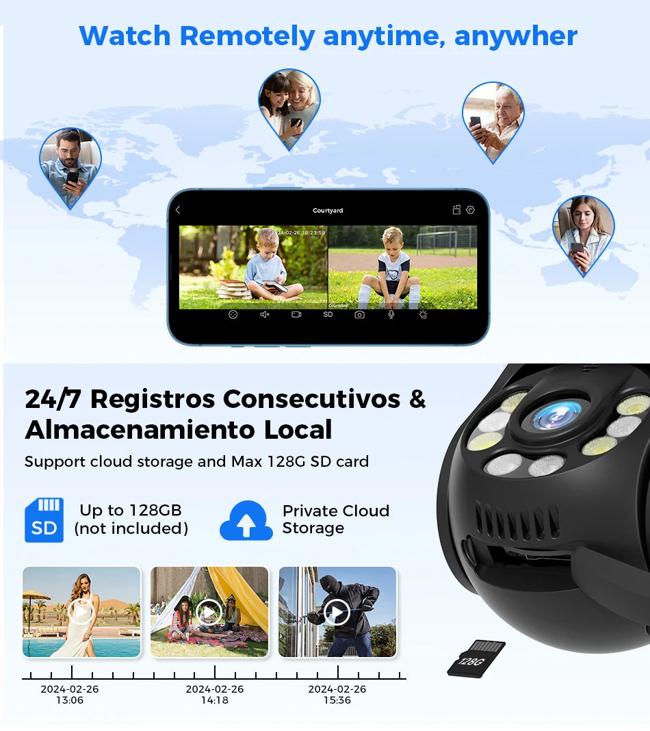 Dual Lens 3MP+3MP POE IP PTZ Security Camera
