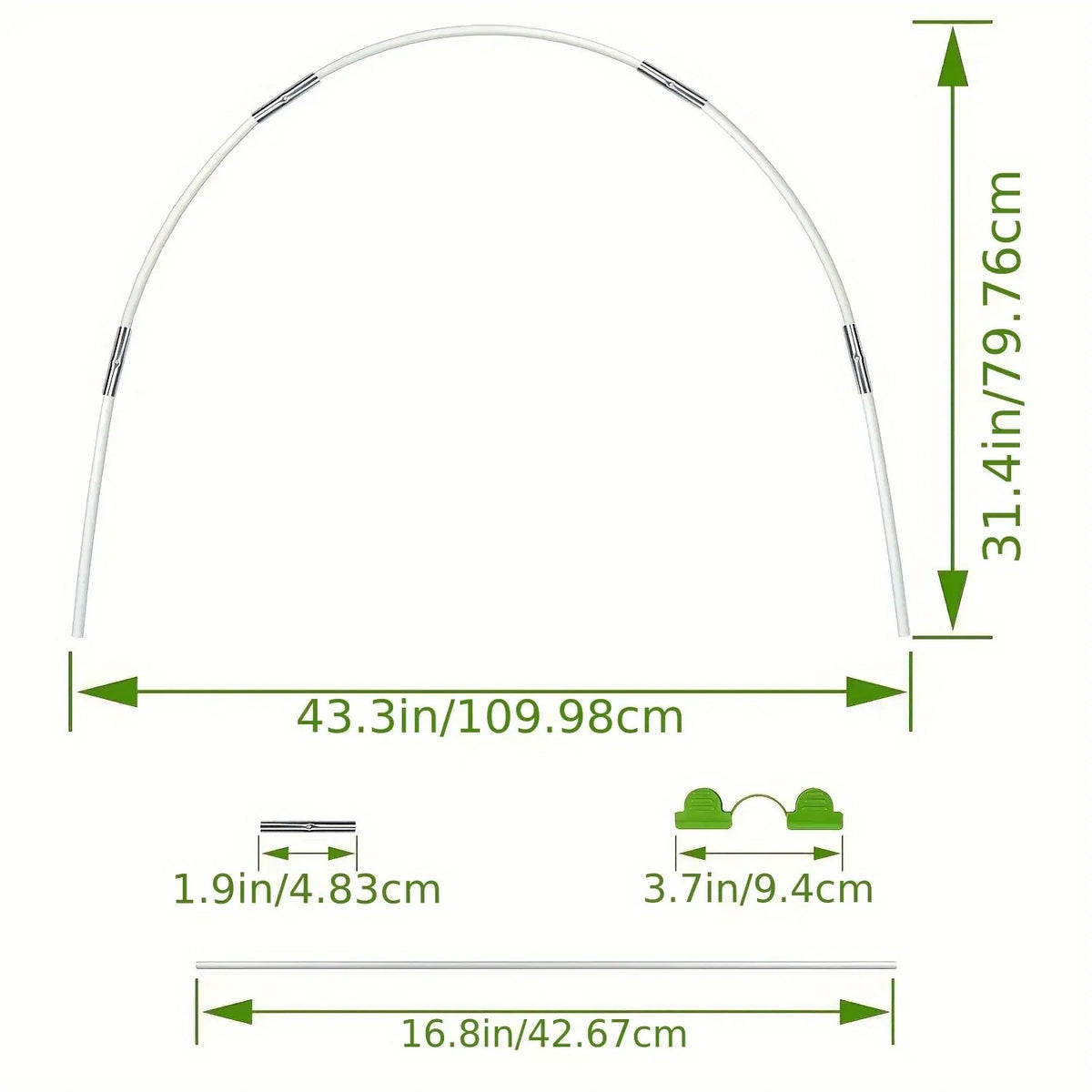 DIY Plant-Tunnel Arch Support Pieces, 25/50 Packs