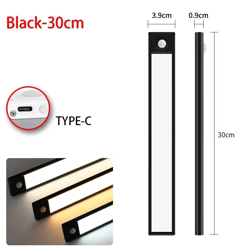 USB-C Rechargeable Cabinet Sensor Light, 20–50 cm