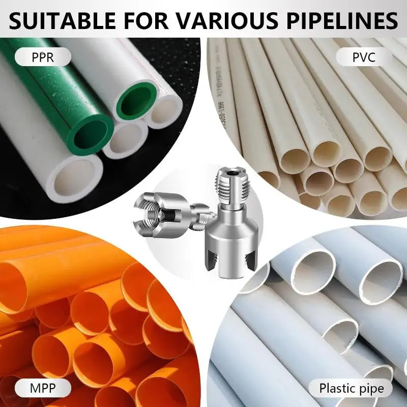 Outil de filetage de tuyau PVC compatible perceuse