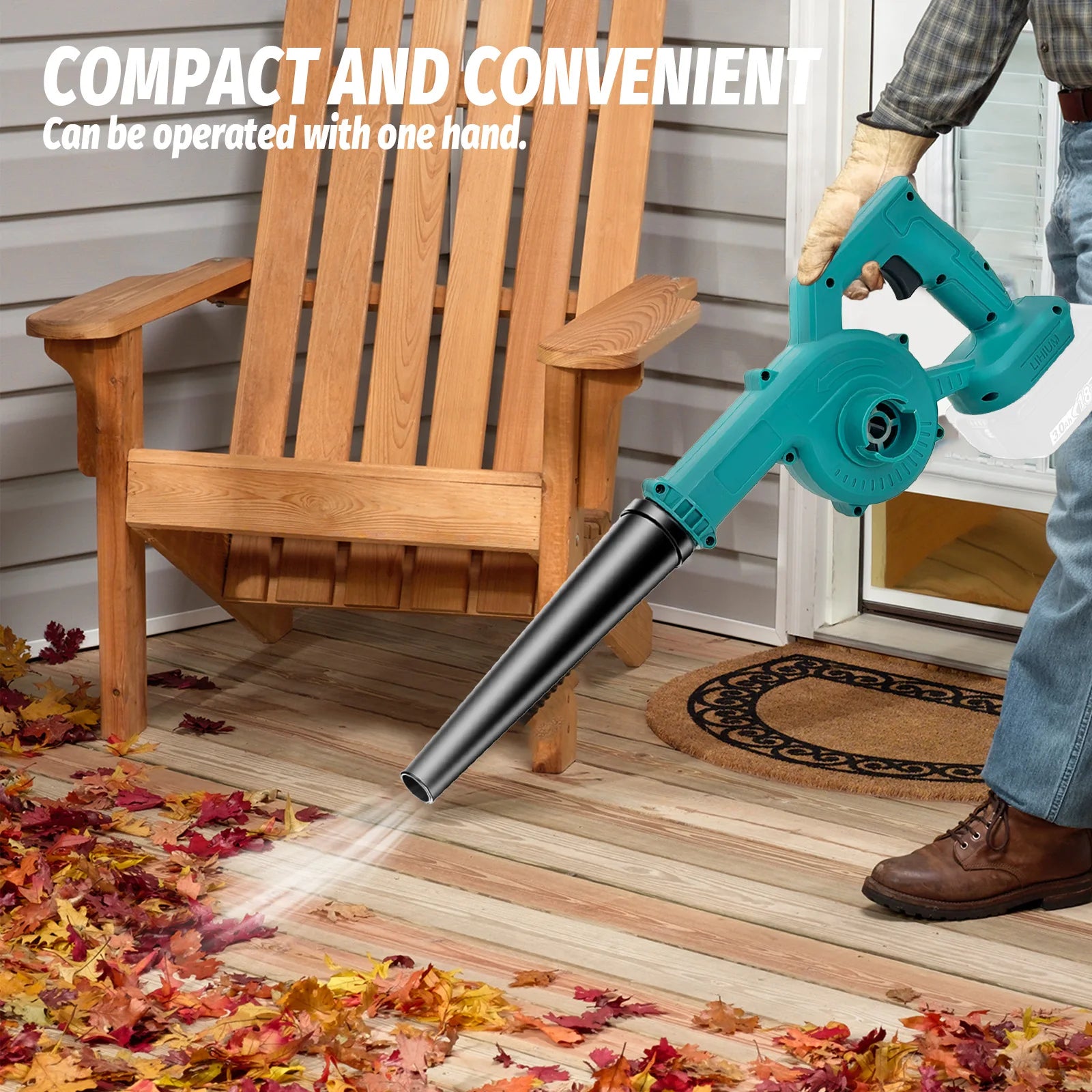 Cordless Leaf Blower with 2 Batteries