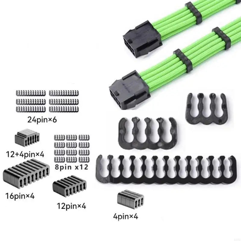 Acrylic PC Cable Combs, 34-Piece Set