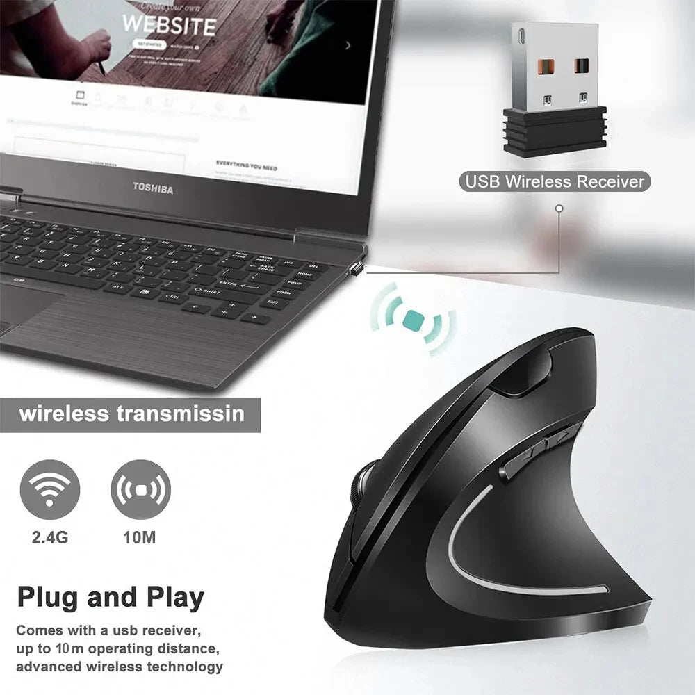 Vertikalni bežični miš od 2,4 GHz