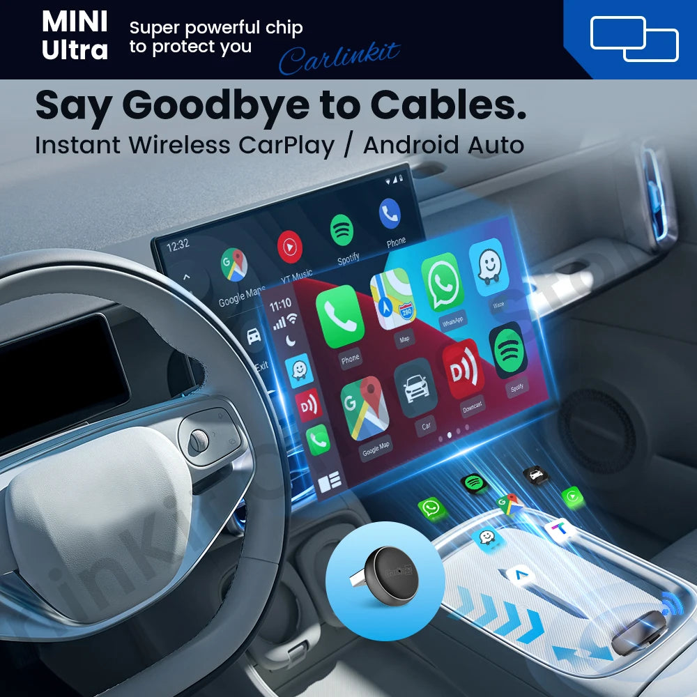 Adaptor wireless Mini Ultra3 pentru CarPlay și Android Auto