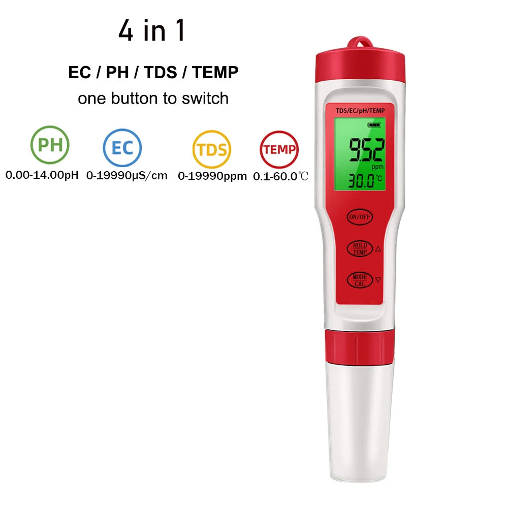 Digital Water Tester - pH, EC and TDS Options