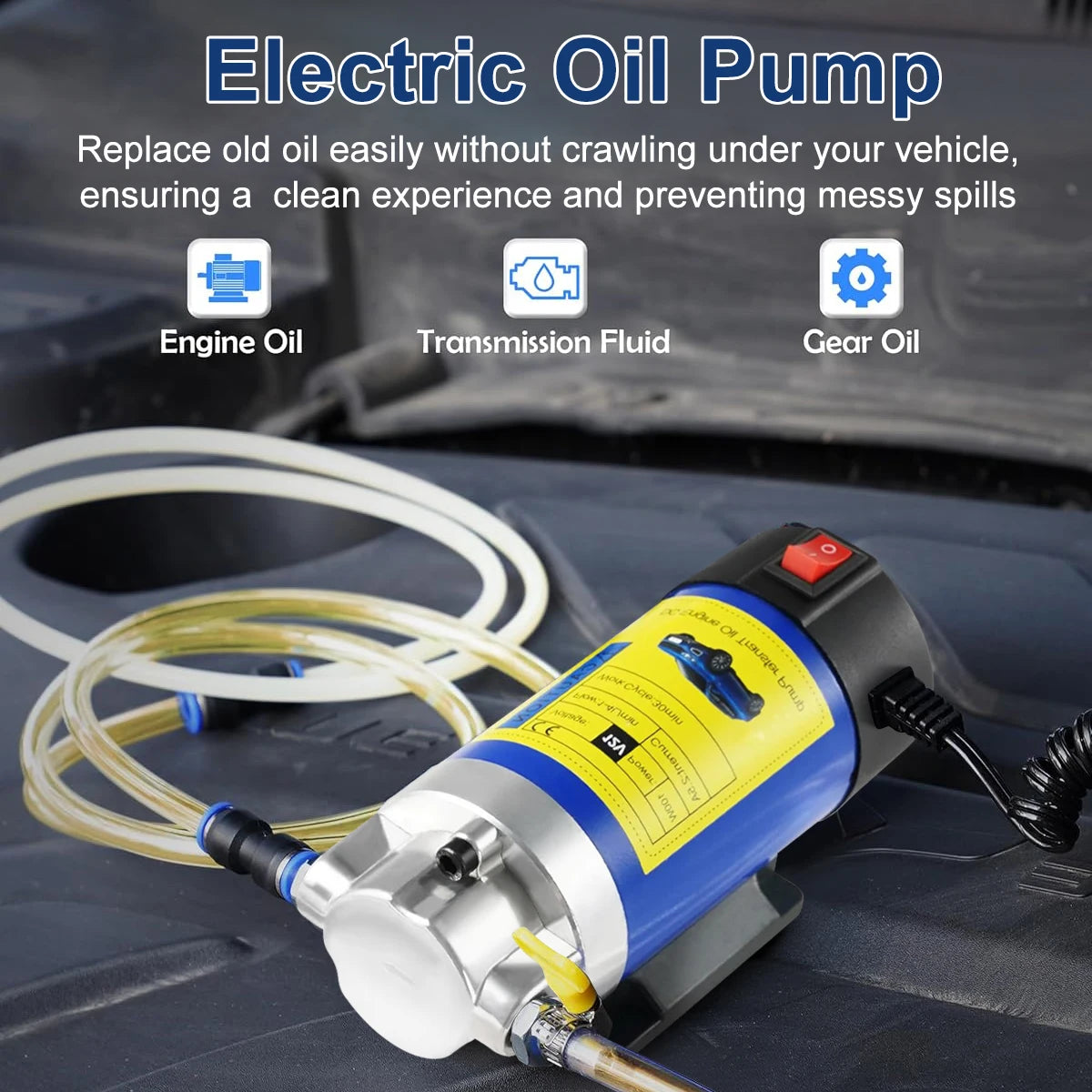 12V přenosná pumpa na vývěr oleje