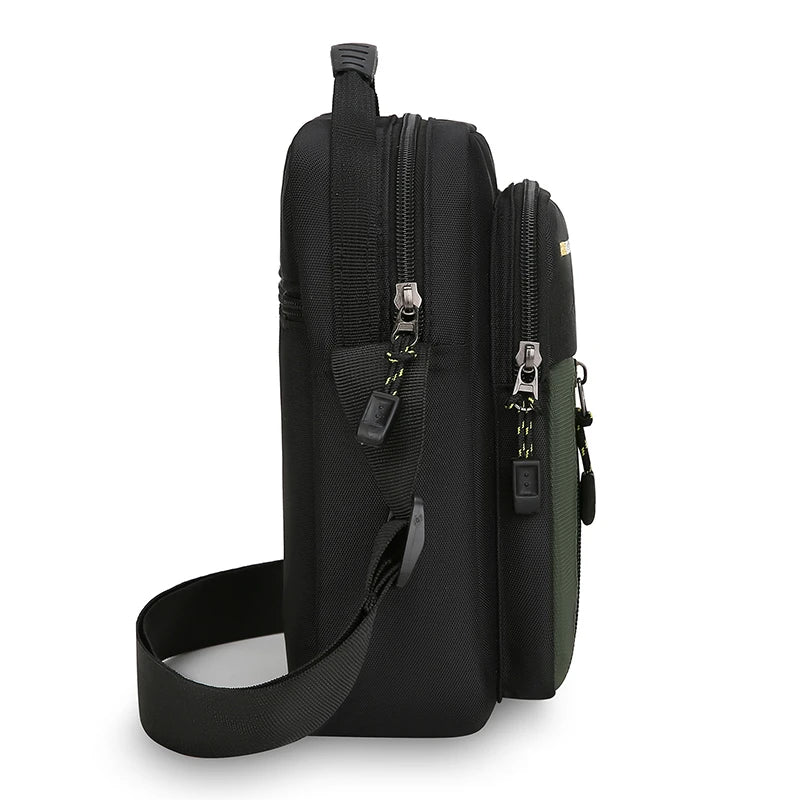 Borsa a tracolla in tessuto Oxford con tasche multiple
