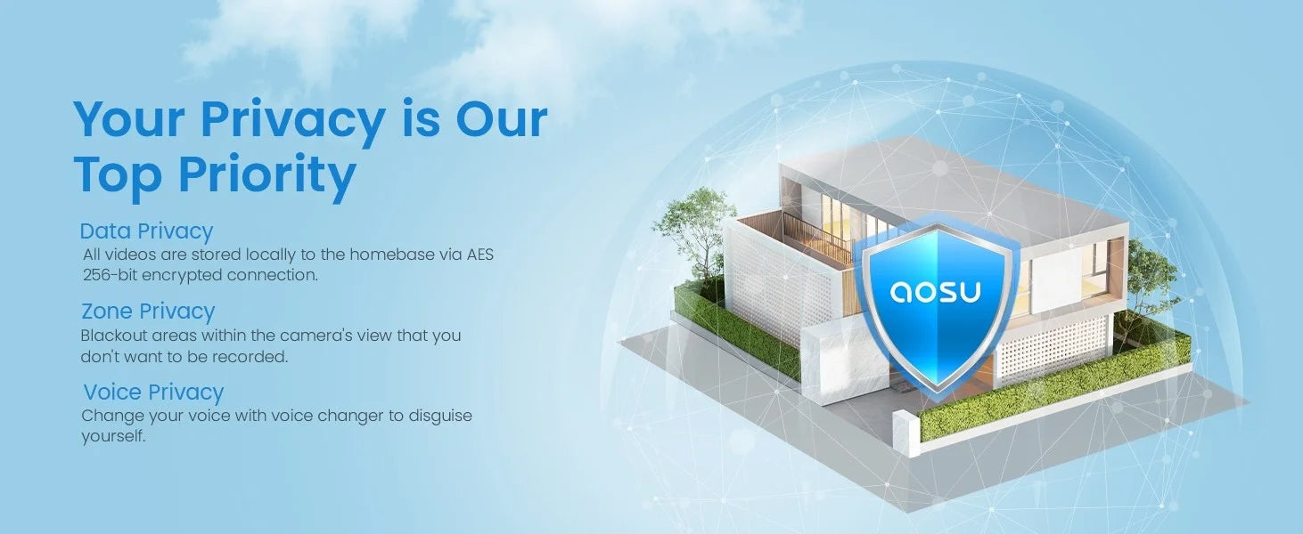 AOSU 3MP WiFi Video Doorbell with 2K Clarity and AI Detection