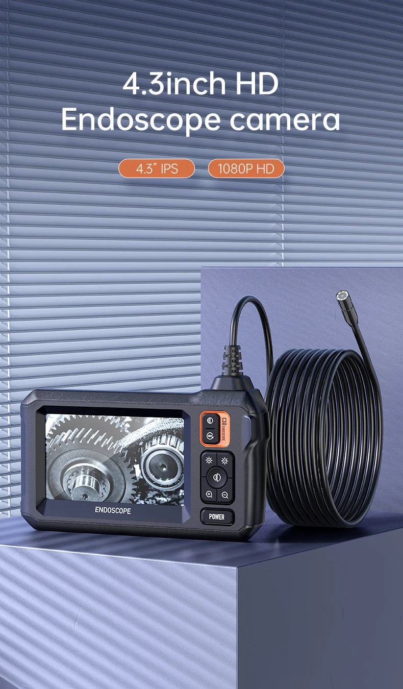 Inspection Borescope with 4.3-Inch IPS Screen and Dual Lens