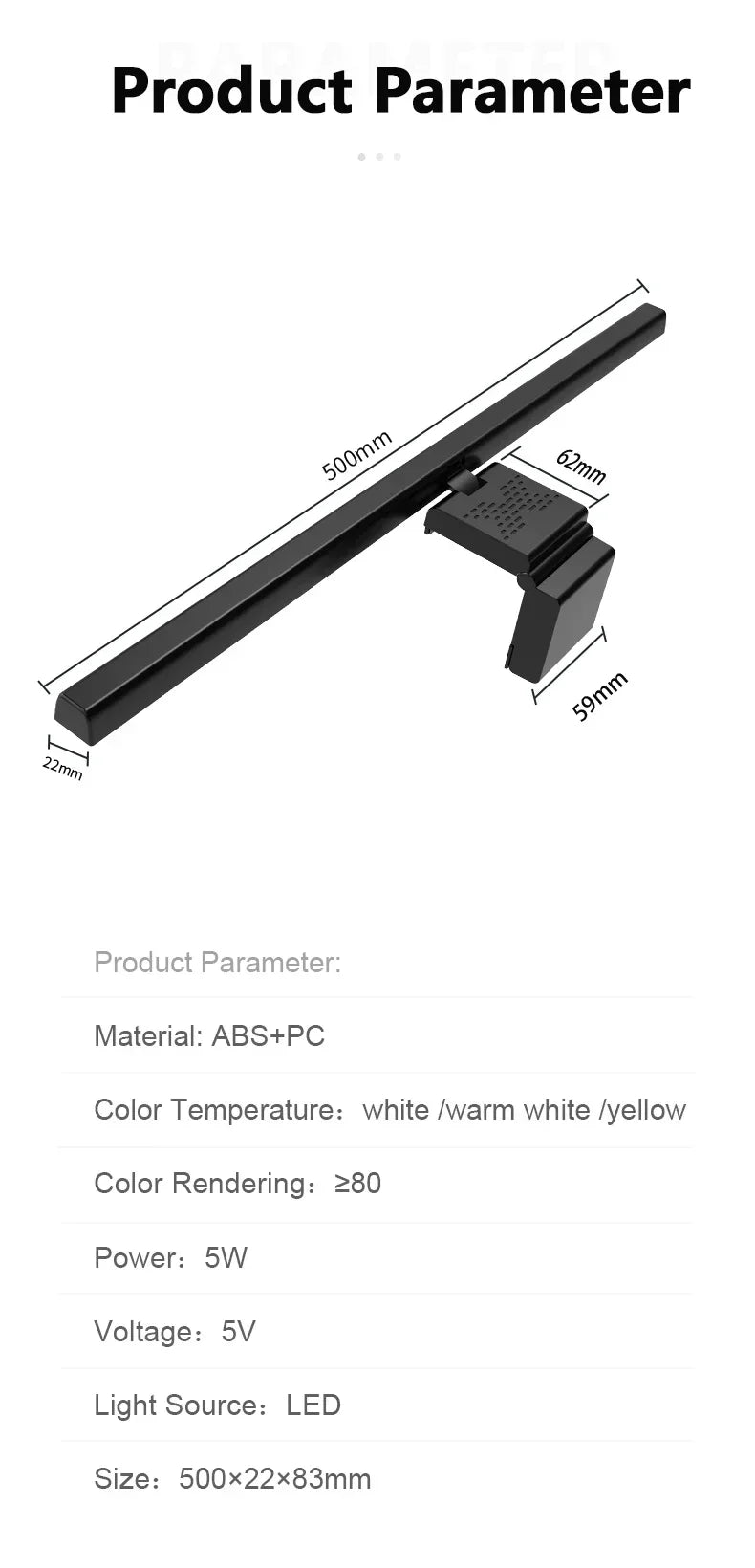 50 cm Dimmable Monitor Light Bar
