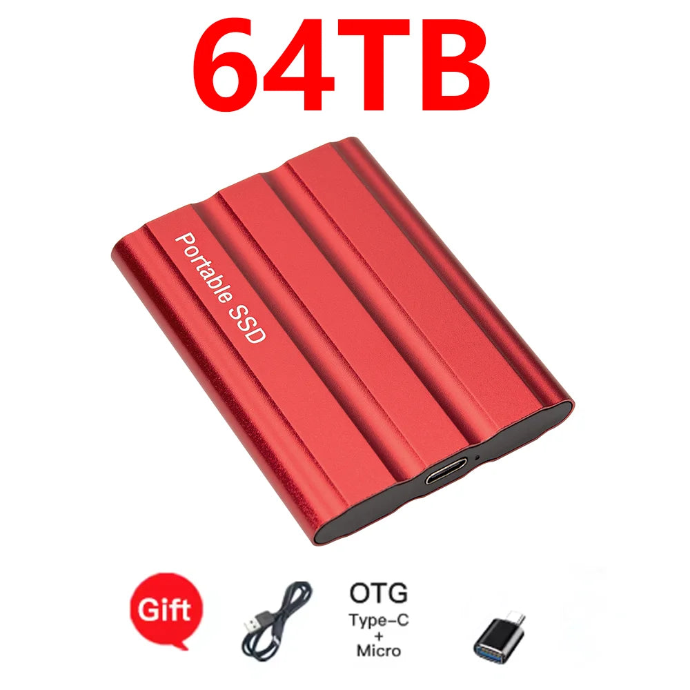 Reliable Slim Storage Device Portable External SSD 1TB 4TB 16TB 128TB High Speed for Notebook Laptop PC Usage