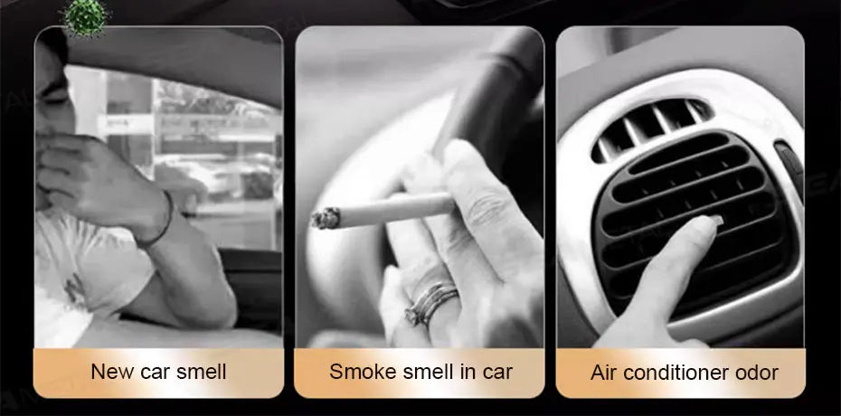 SEAMETAL Eco-Friendly Car Air Freshener Solar Automatic Rotation Essential Oil Diffuser Dashboard Fragrance Cologne/Lemon Scent