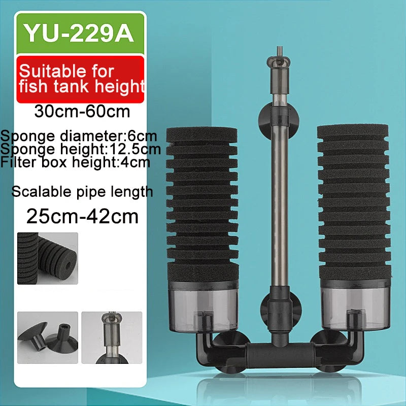 Dual-Sponge Aquarium Filter, Unit/Media Options