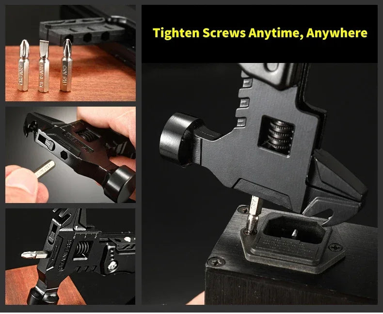 Hammer, Wrench and Pliers Multitool with Sheath