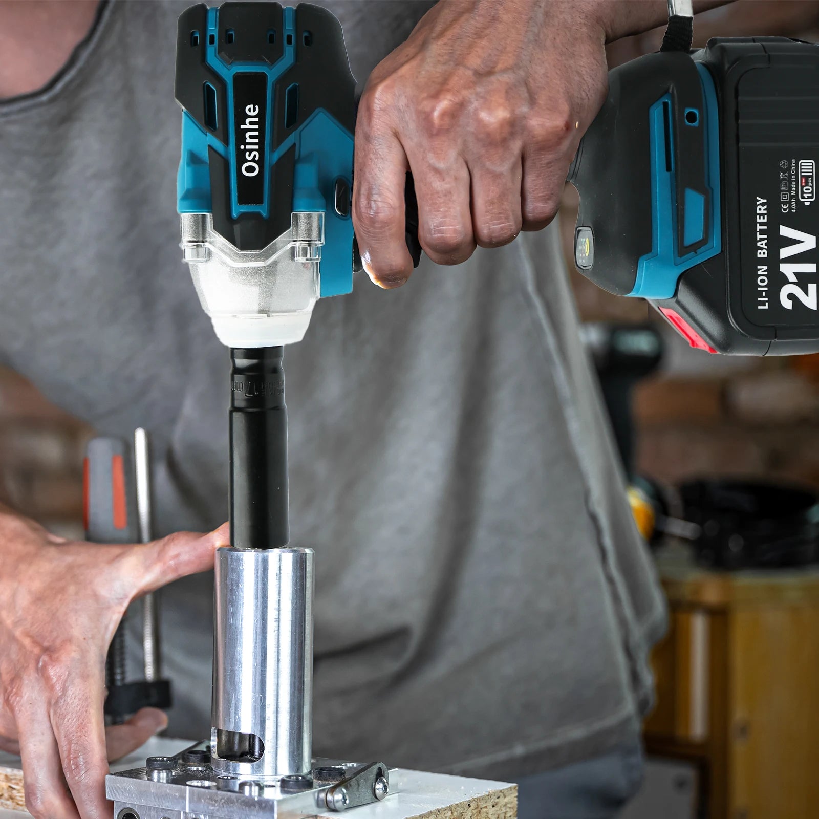 Osinhe Cordless Brushless Impact Wrench 520N·m Torque