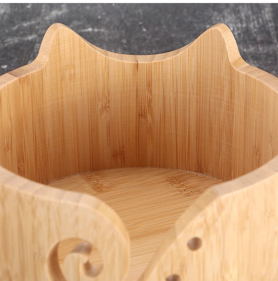 Wooden Cat-Ear Yarn Bowl