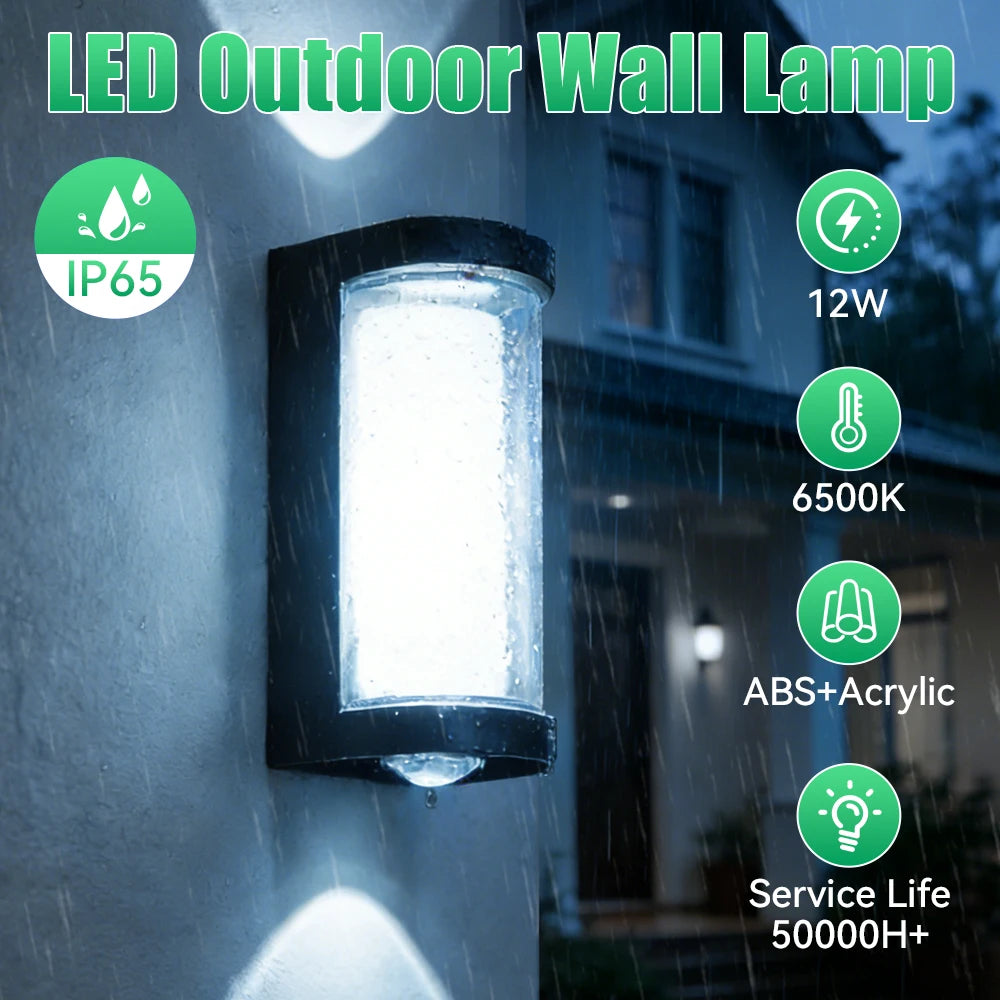 Applique da esterno LED da 12 W, IP65, tre forme del paralume