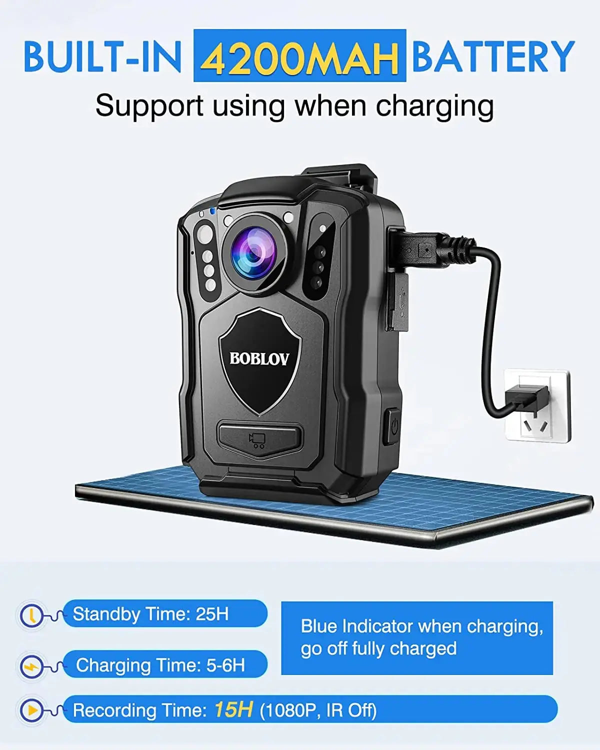 BOBLOV M5 1440P Body Camera 64GB Police Recorder 4200MAH Battery Bodycam Chest Camera IP67 Waterproof Mini Body Cam Spy-shop.com