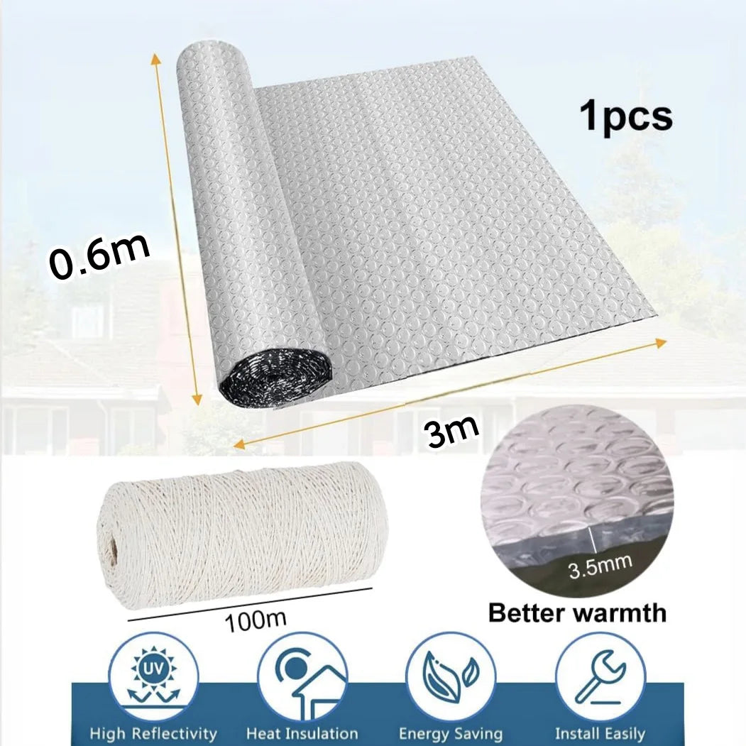 0.6 × 6 m Foil Bubble Plant Insulation Wrap