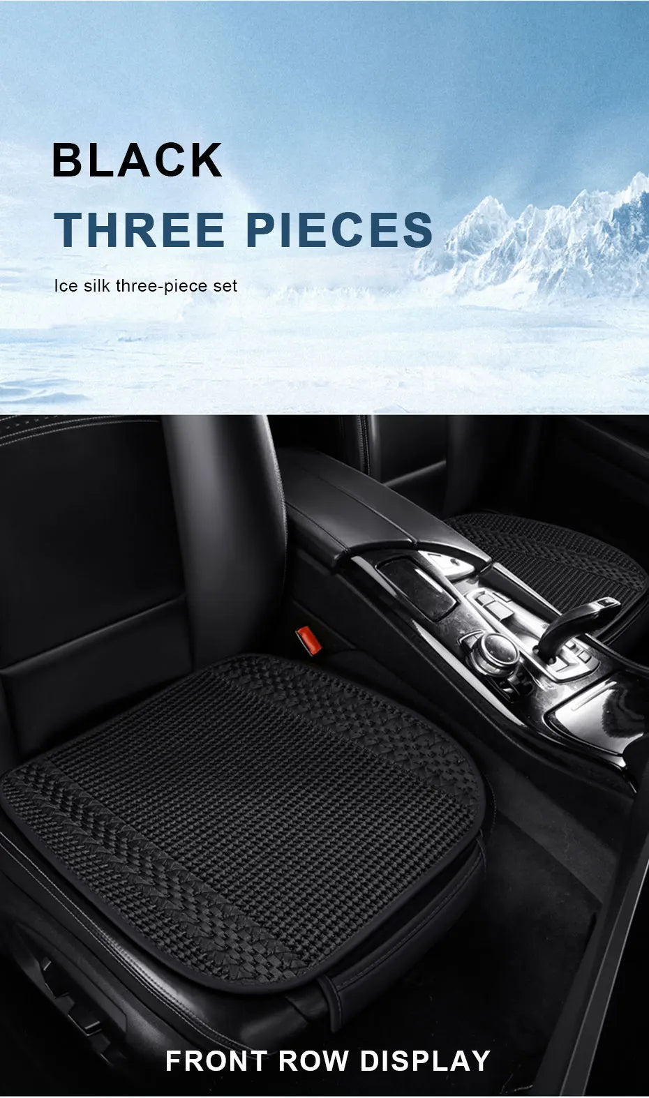 SEAMETAL Breathable Car Seat Cover Ice Silk Cooling Seat Cushion Anti Scratch Auto Chair Protector Universal for 5-Seat Car