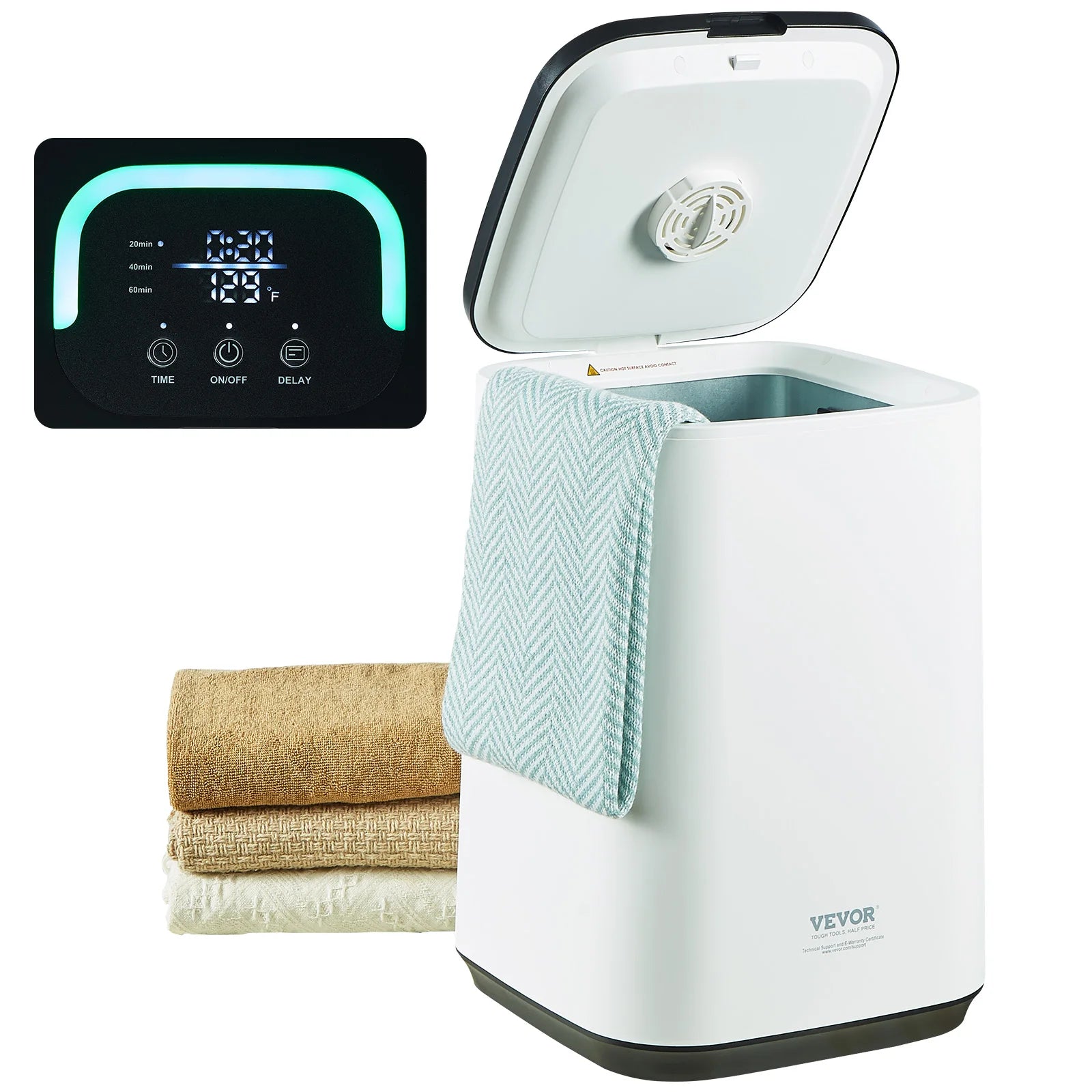Towel Warmer Bucket with Timer, LED & Large Capacity (20L–35L)