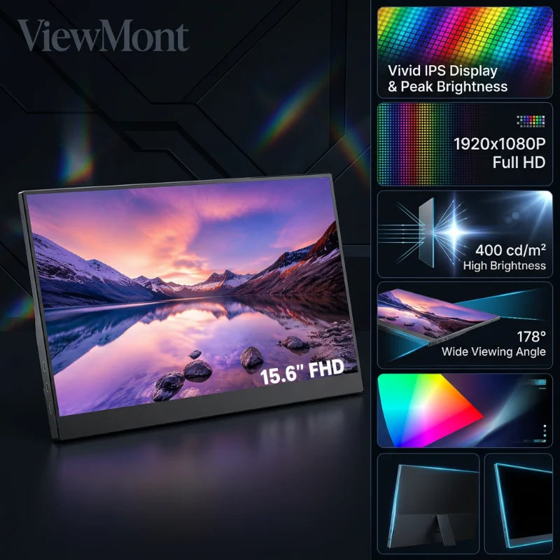 15.6-Inch Full HD USB-C Portable Monitor