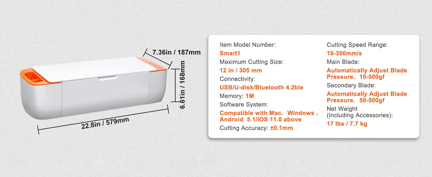 Vinyl Cutter Machine with Software, 3 Blades, Pen Holder, 14 Inch