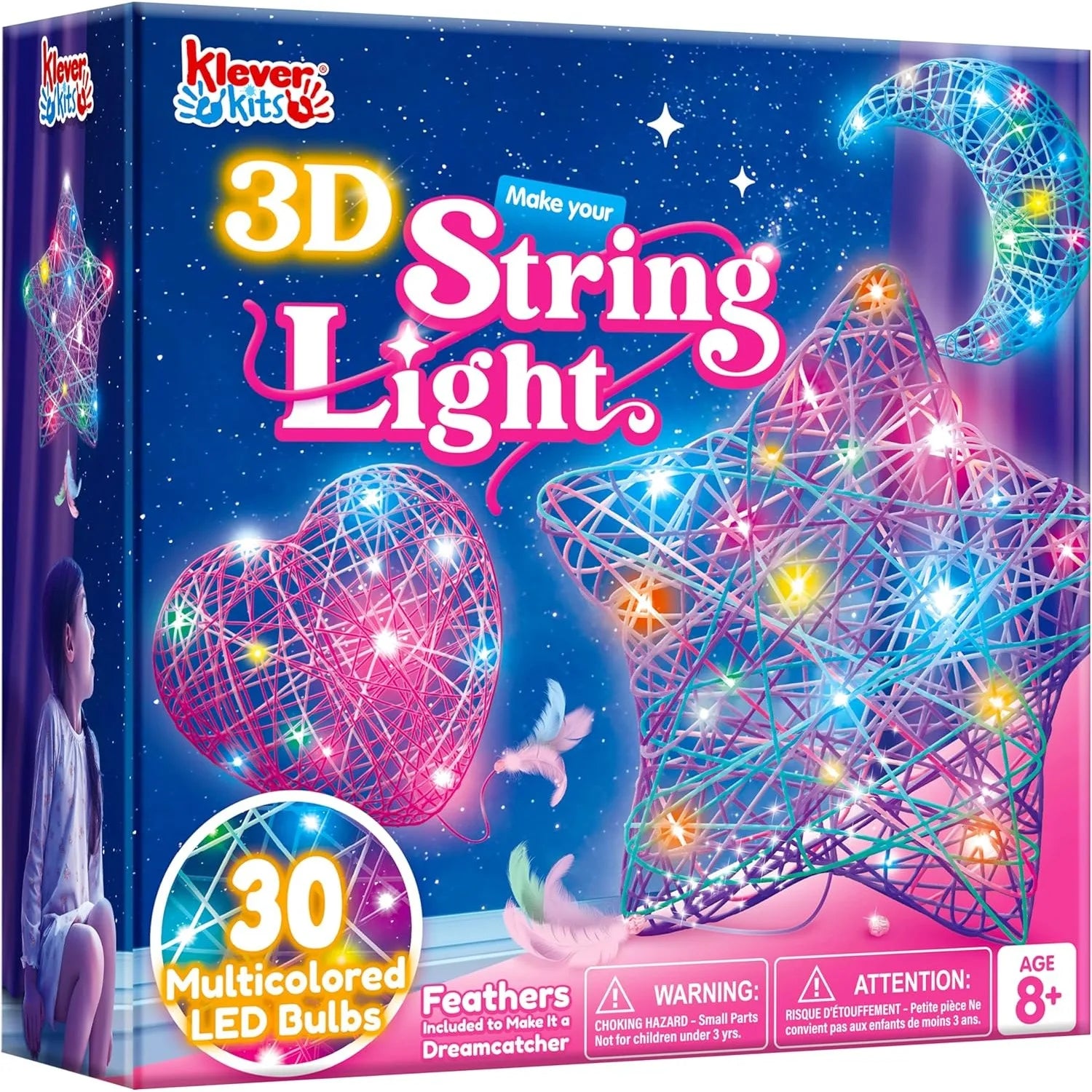 Sada na 3D tvorbu z nití s LED svetlami pre deti Kreatívna remeselná súprava