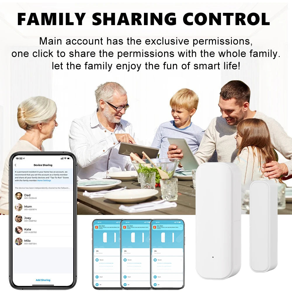 Tuya WiFi or Zigbee Window Door Sensor Smart Home Security Alarm System Voice Control Via Alexa Google Home Smart