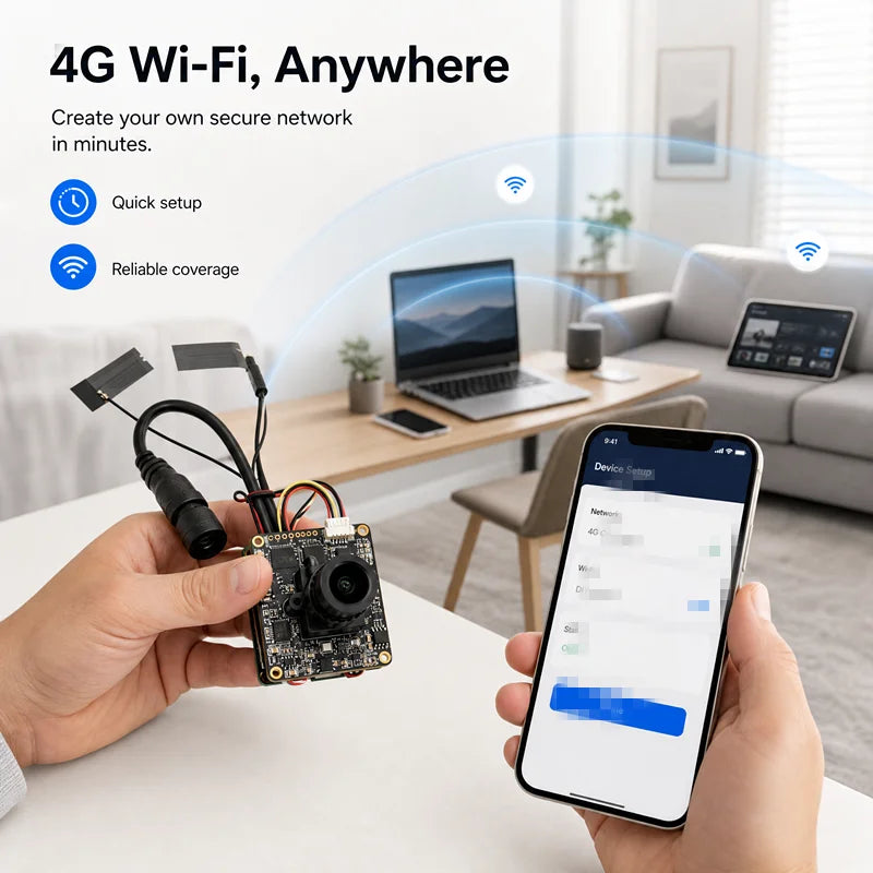 Mini 4G CCTV Camera Module with 5MP, P2P and Motion Detection