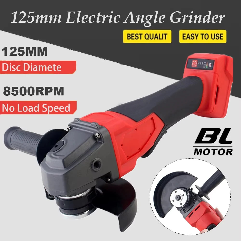 125mm Brushless Electric Angle Grinder Electric Driver 1/2" Repair Impac Wrench Devices Combo Kit for Milwaukee 18V Battery