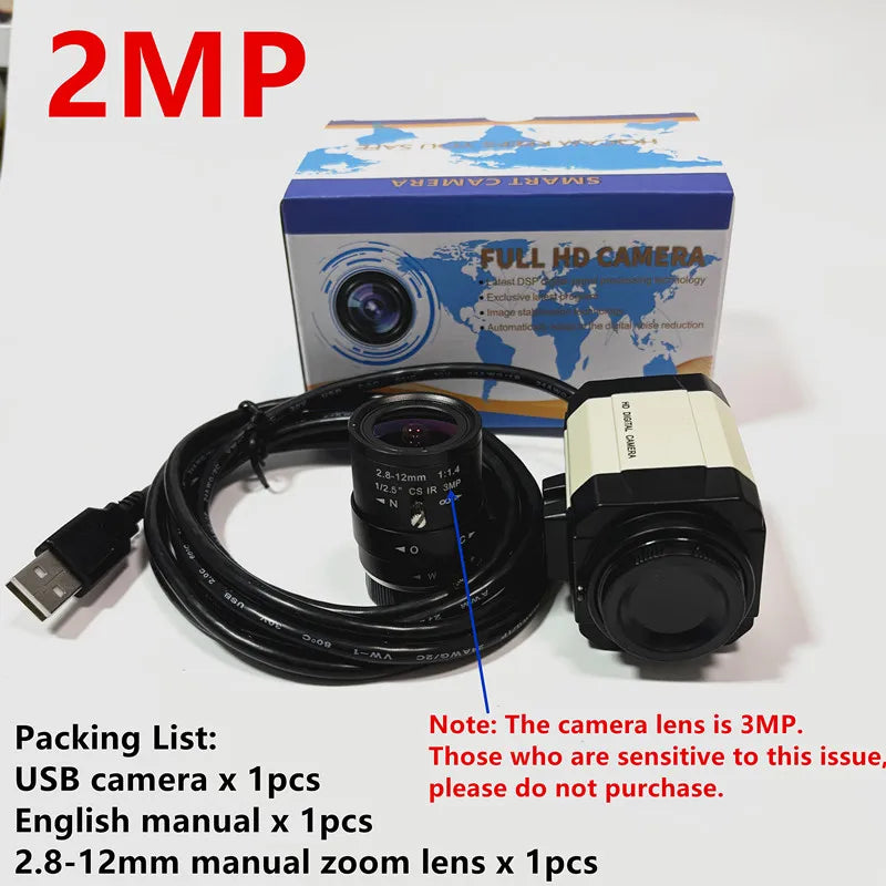 4K IMX415 USB Webcam with 2.8-12mm Varifocal Lens