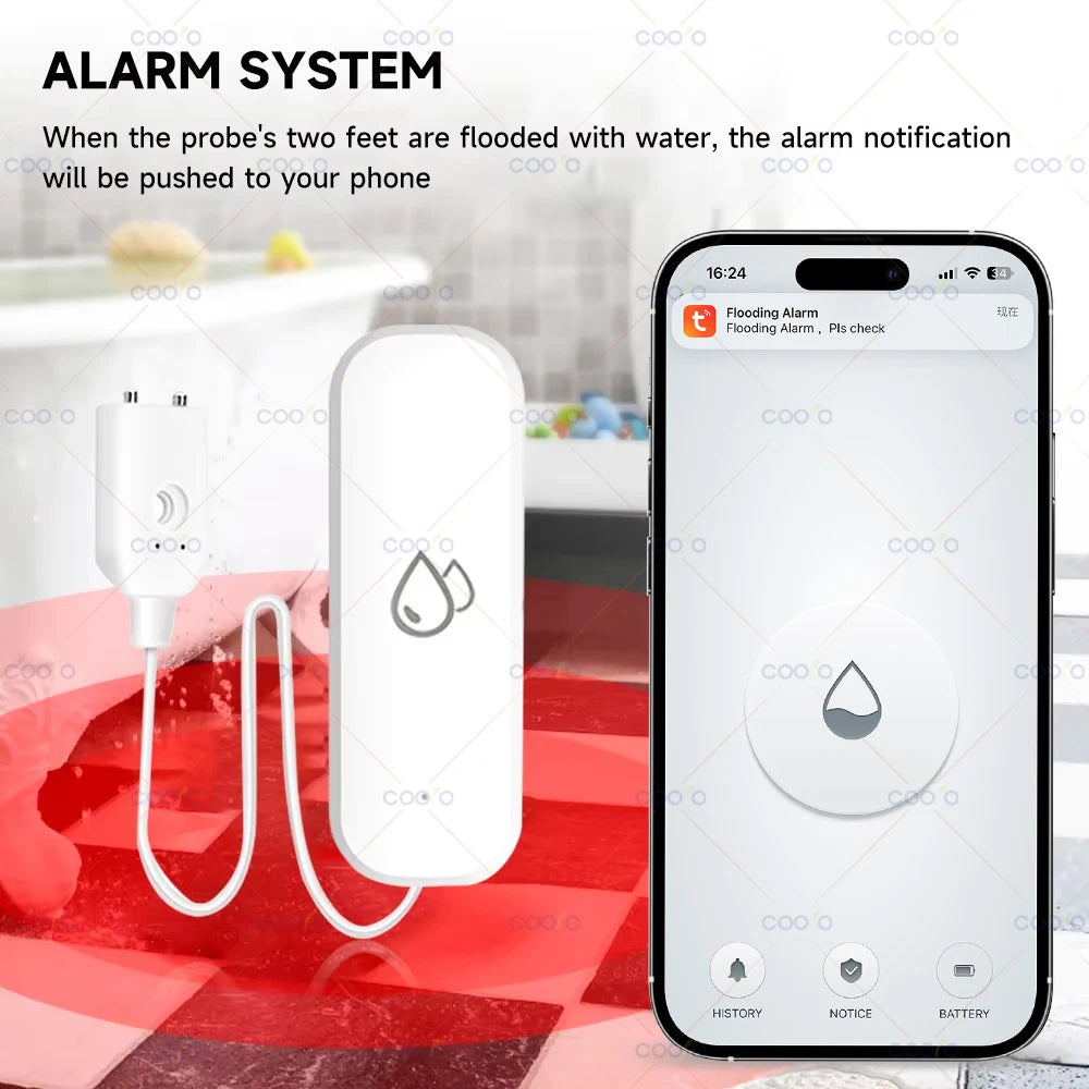 Tuya Zigbee 3.0 Water Leak Sensor with Remote Probe