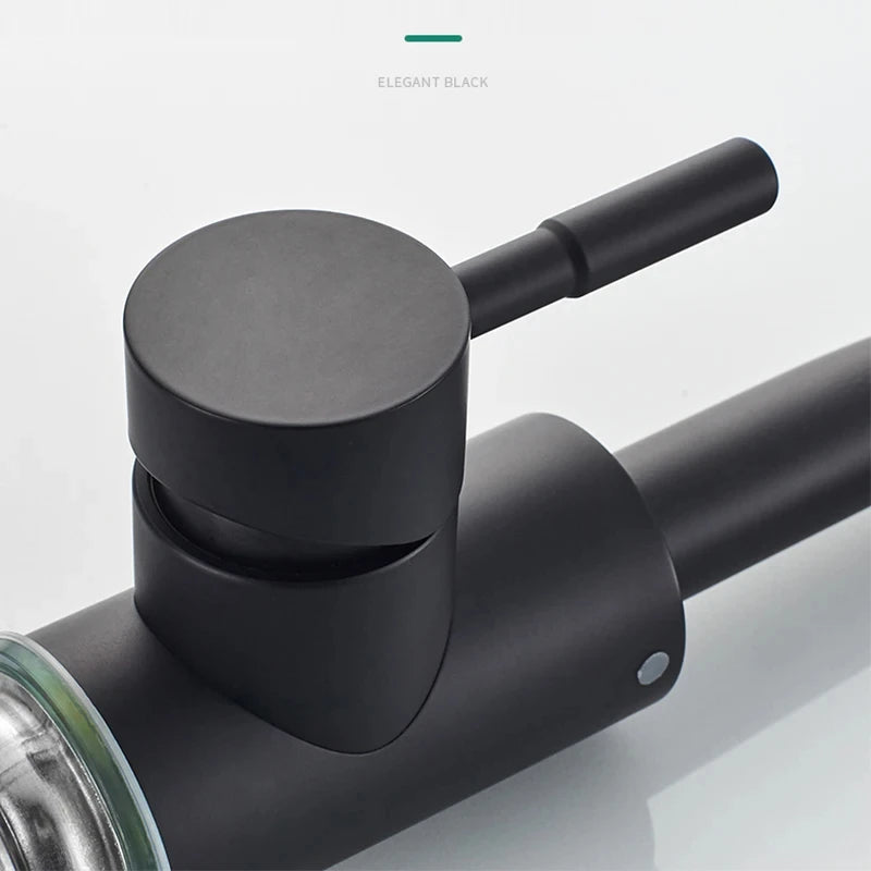 Black Nickel Bathroom Basin Faucet 304 Stainless Steel Hot Cold Wash Mixer Crane Tap 360 Rotation Sink Faucets Single Handle