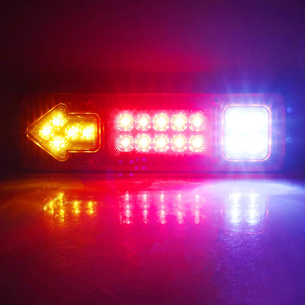 19LED Tail Lights Reversing Stop Brake Indicator 12V 24V For Trailer Lorries Truck Taillights Turn Signal Lamp Car Accessories