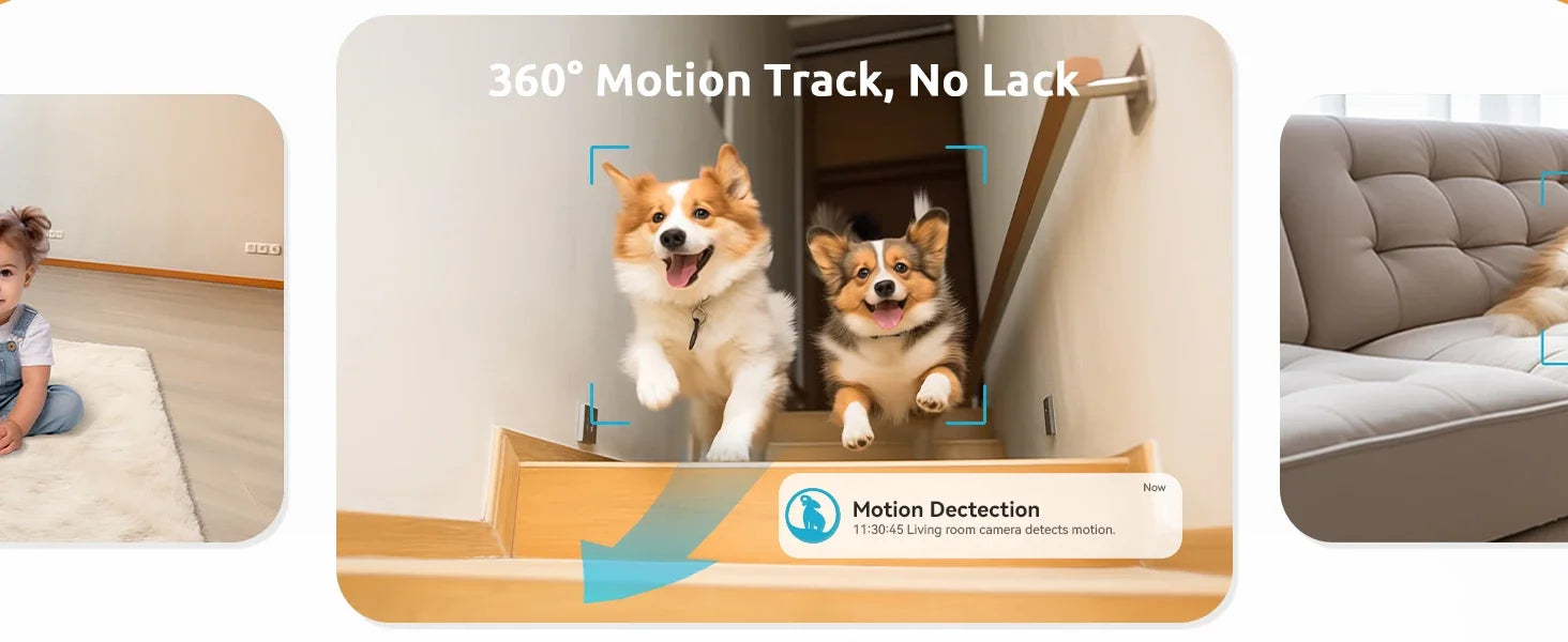 2-Pack 2K Indoor Security Camera with One-Touch Call