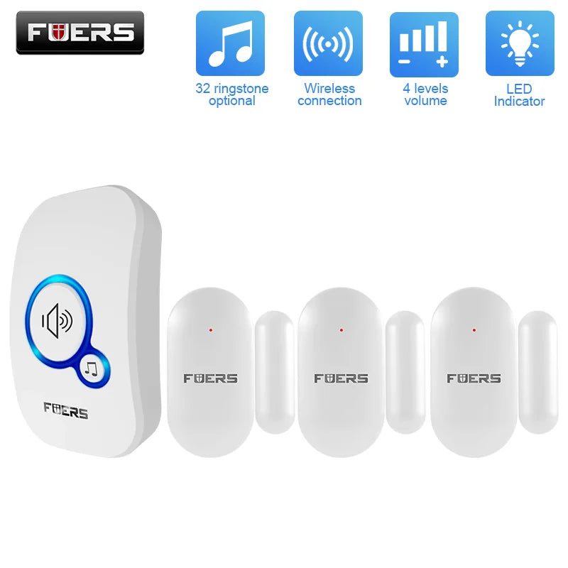 FUERS Wireless Door Sensor Alarm with Visitor Chime