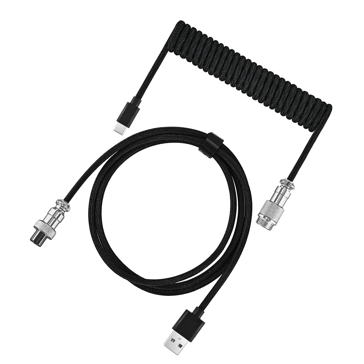 Cablu spiralat USB-C pentru tastatură mecanică, cu mufă Aviator