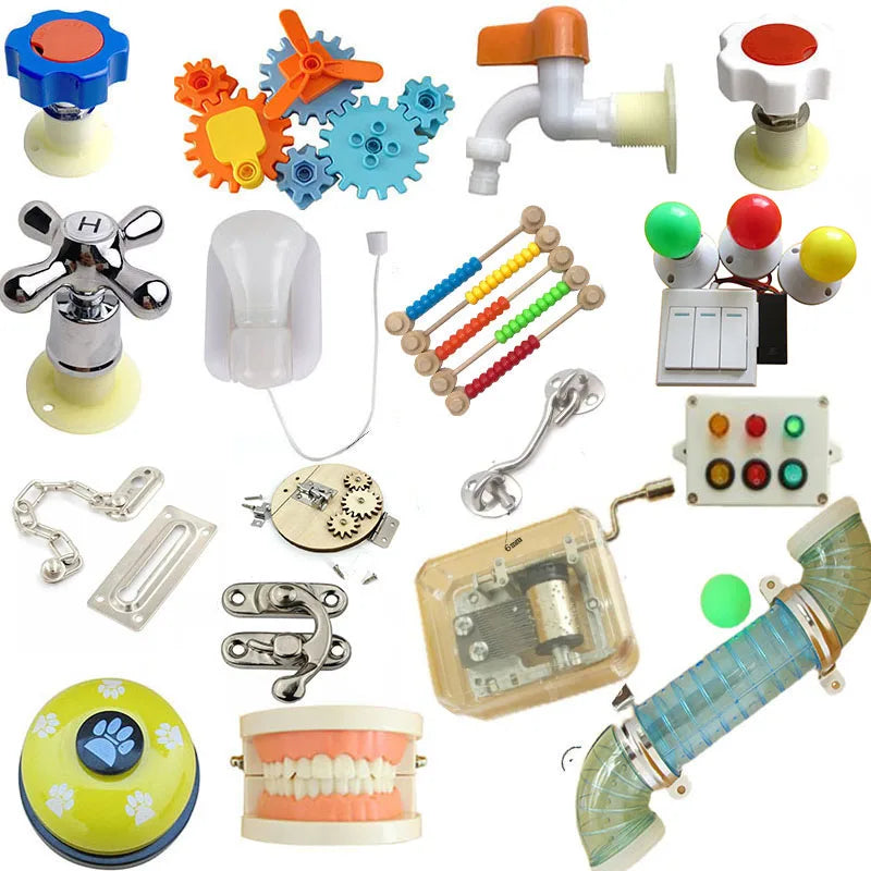 Activity Busy Board Material DIY Accessories Montessori Teaching Aids Busyboards Baby Early Education Learning Skill Toy Parts 🧩