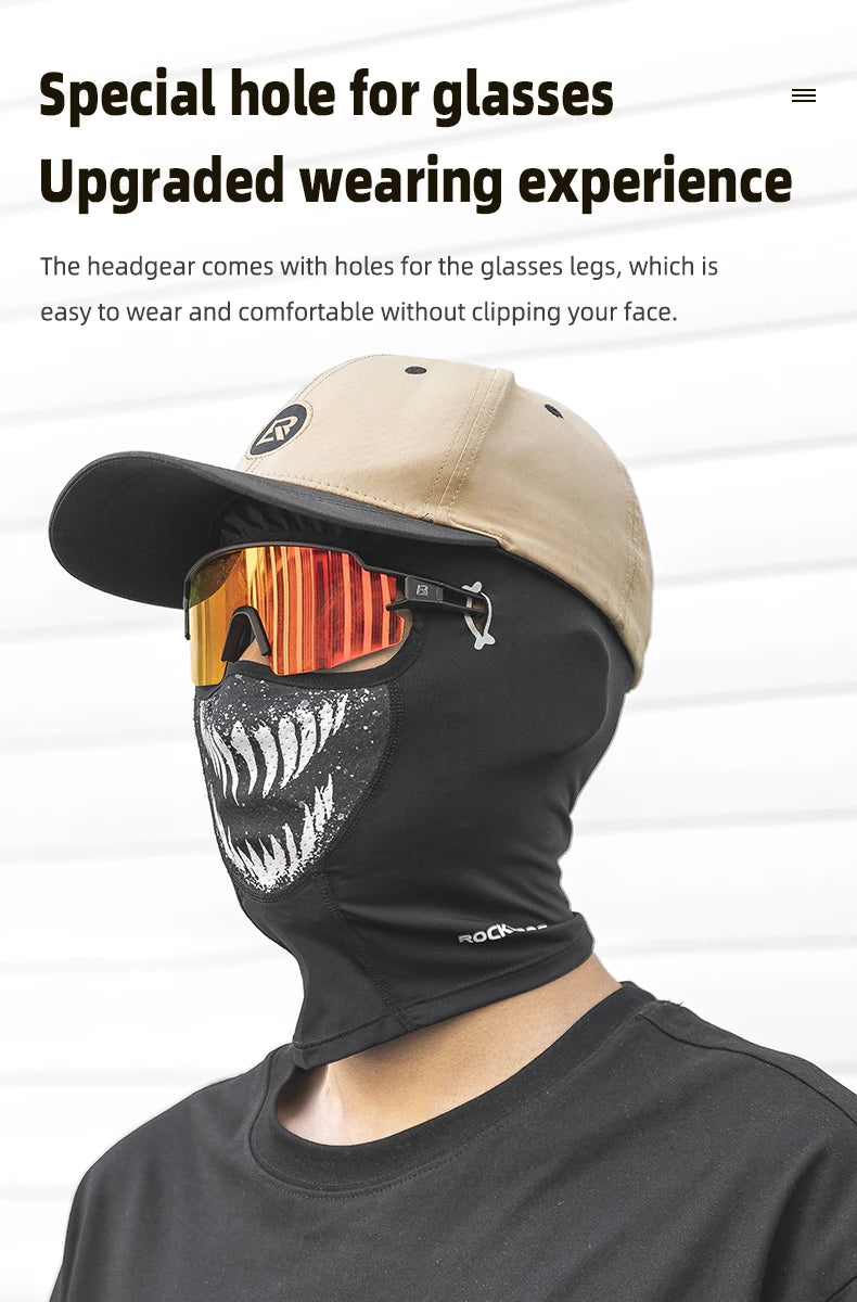 Breathable Ice Silk Motorcycle Face Mask with Eye Holes