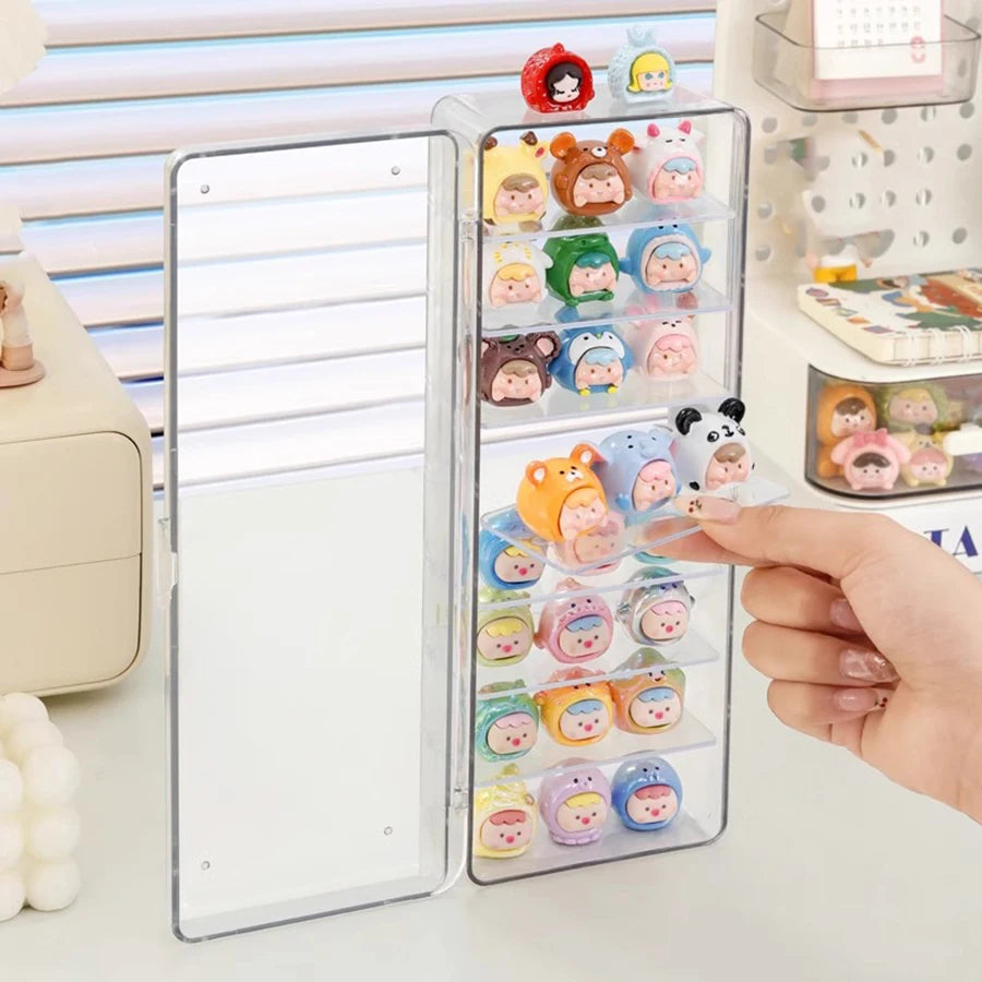 8-Tier Miniature Display Case with Clear Cover