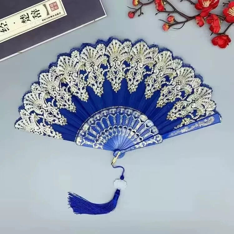 Chinese-Style Folding Hand Fan for Hanfu and Dance