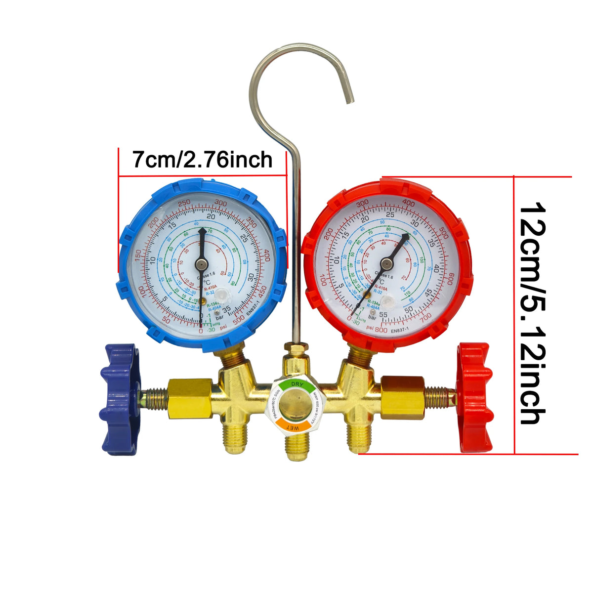 Kühlungs-Manometer Gauges 3-Wege AC Diagnose-Manometer-Set Freon-Ladung Passend R32 R410a R404A R-134a
