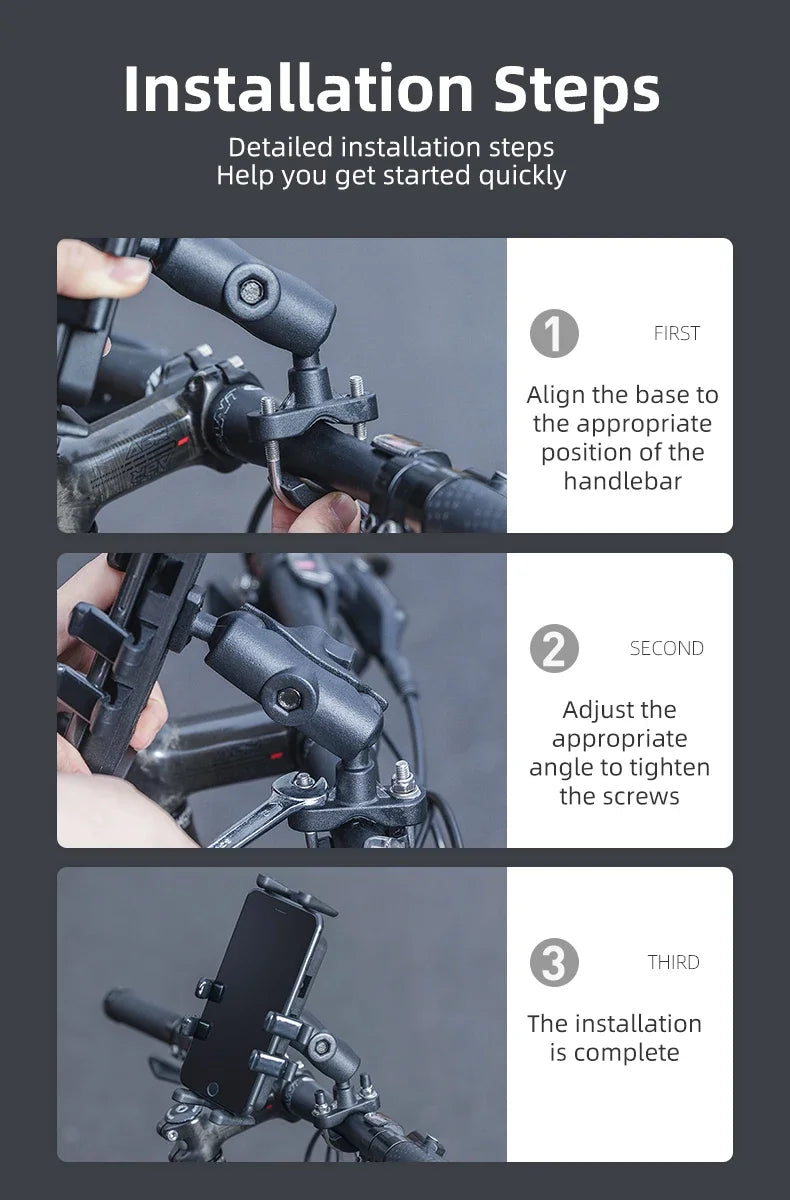 Motorcycle Phone Holder with Shock Absorption