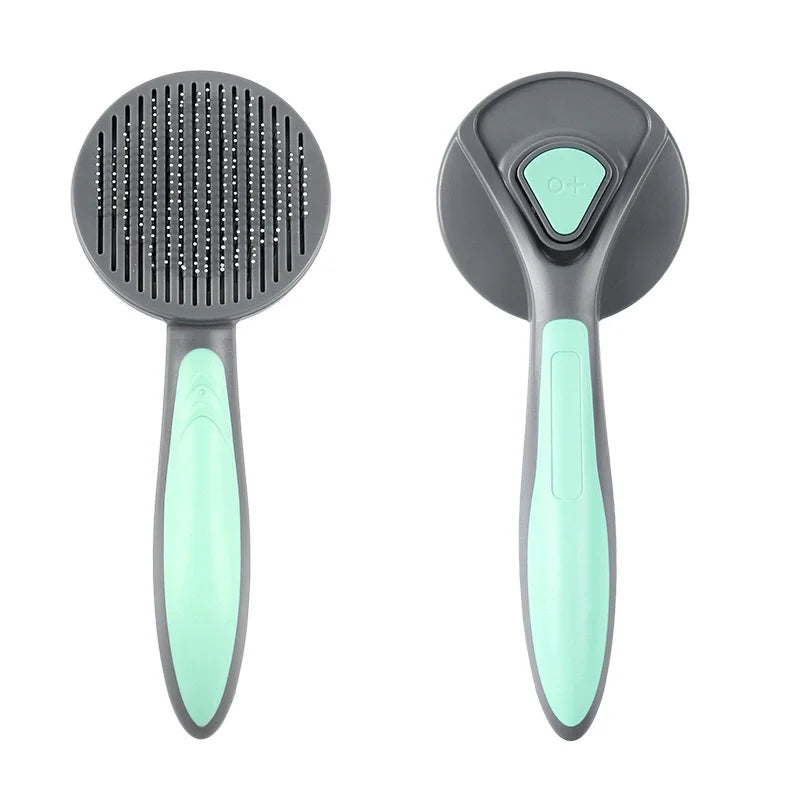 Self-Cleaning Pet Grooming Brush with One-Button Hair Release