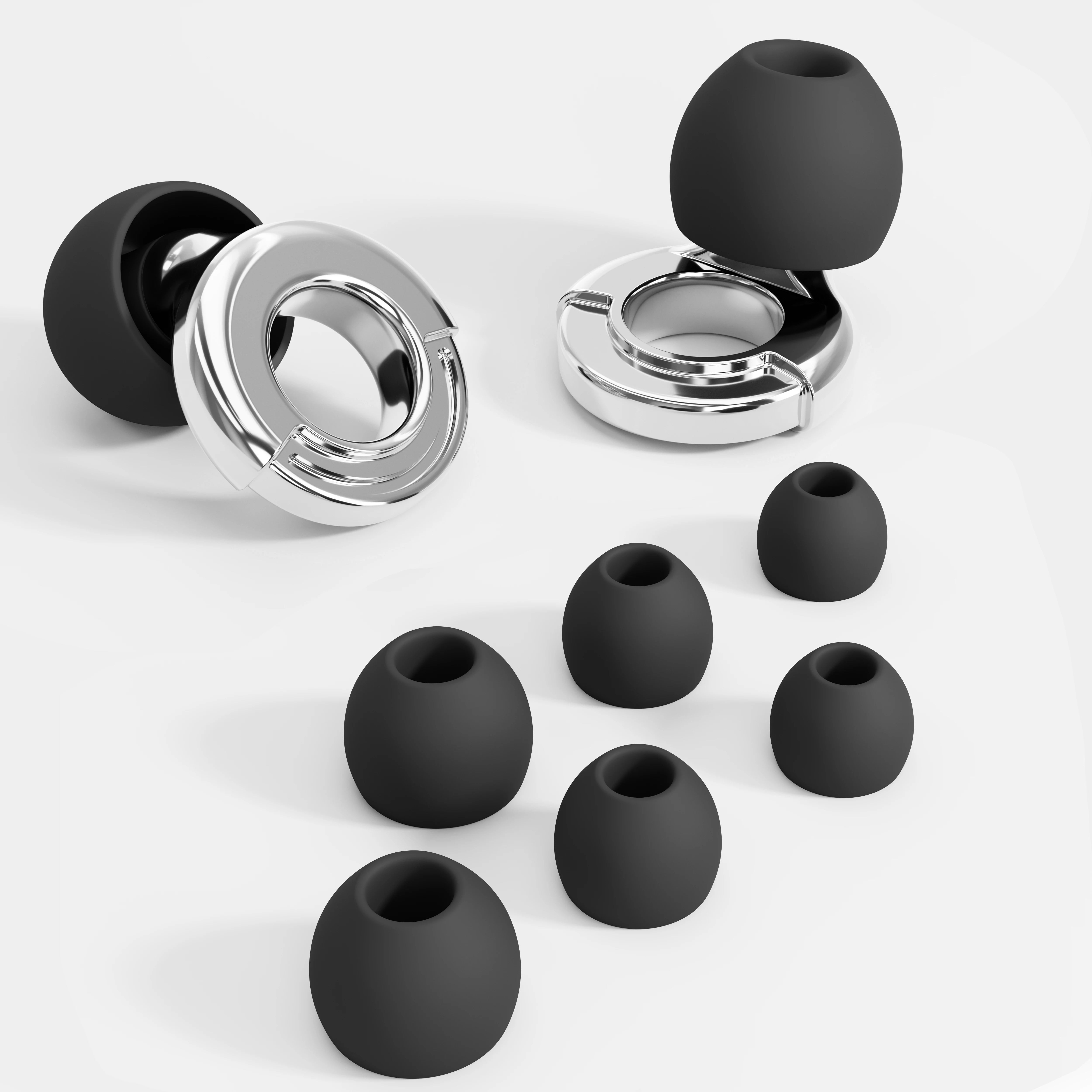 HUAK Quiet Ear Plugs for Noise Reduction – Super Soft, Reusable Hearing Protection for Sleep,Swim, Work 8 Ear Tips in XS/S/M/L