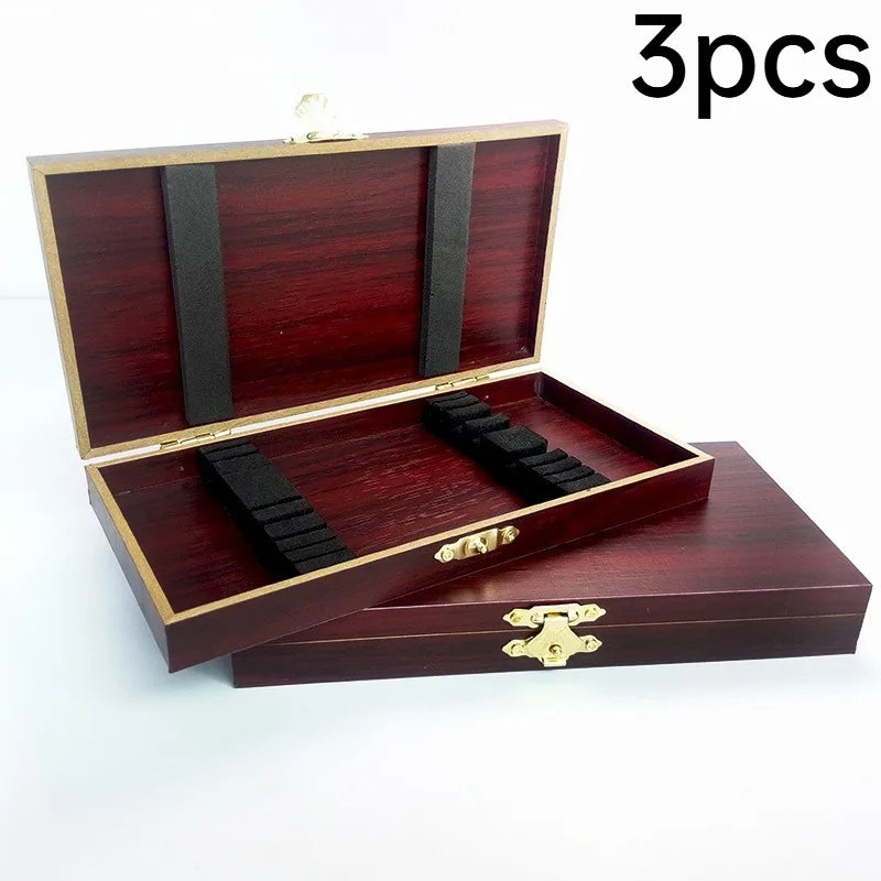 Rectangular Wood Storage Boxes with Golden Metal Latch