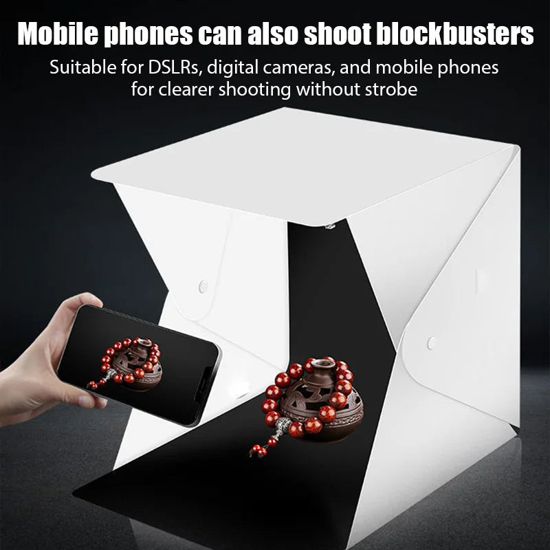 Mini LED Photo Light Box with Six Backdrops